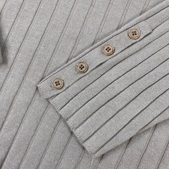 Liz Claiborne Womens Ribbed Long-Sleeve Button Cuffs Pink Rose Sweater Size XXL - Picture 3 of 5